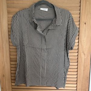 Carly Jean Los Angeles Black/Cream check blouse